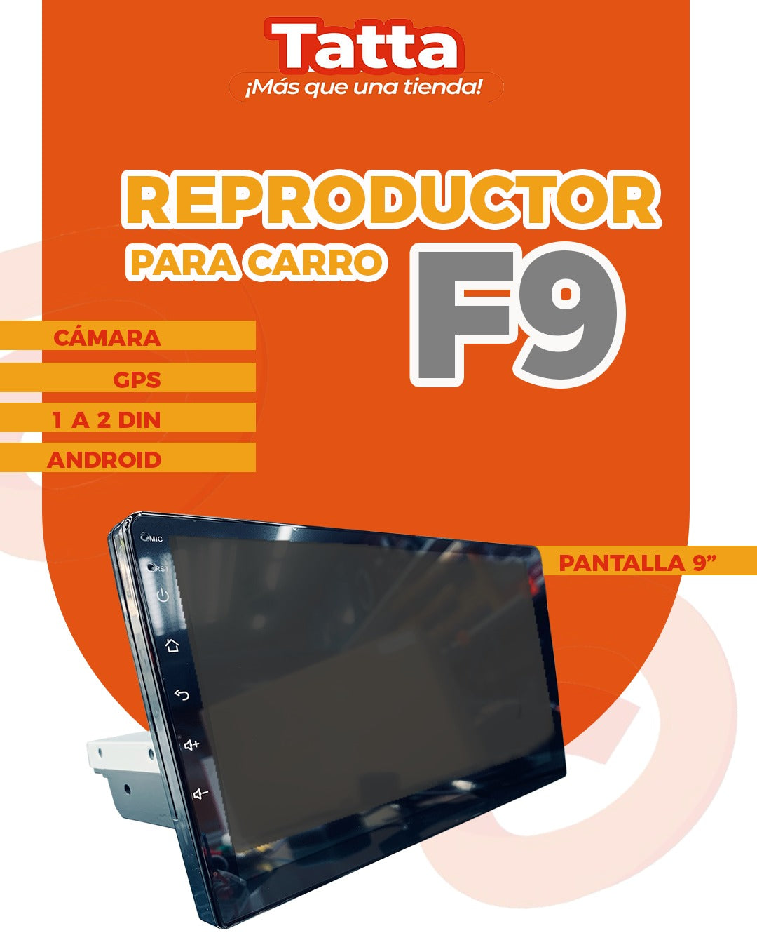 Reproductor F9 pantalla 9" android