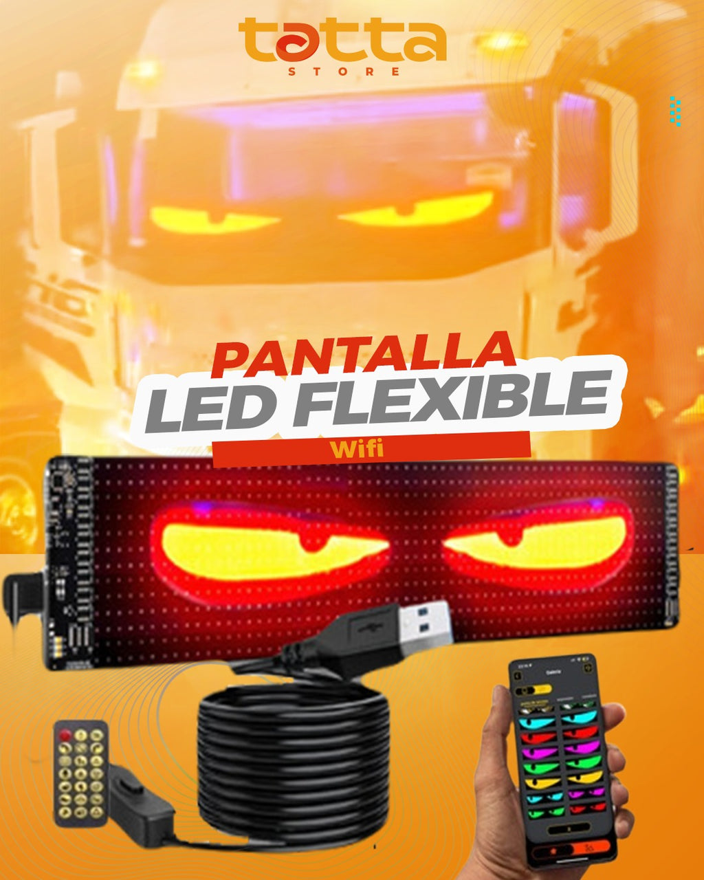 Pantalla P65 flexible RGB con APP 4 tamaños