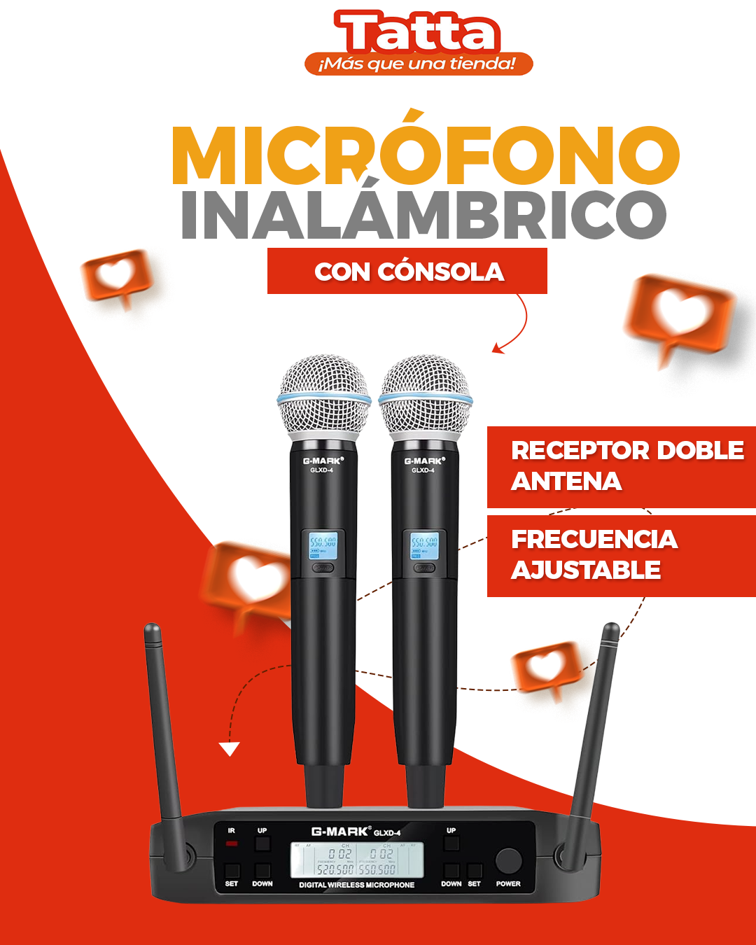 Micrófonos inalambricos doble canal UHF