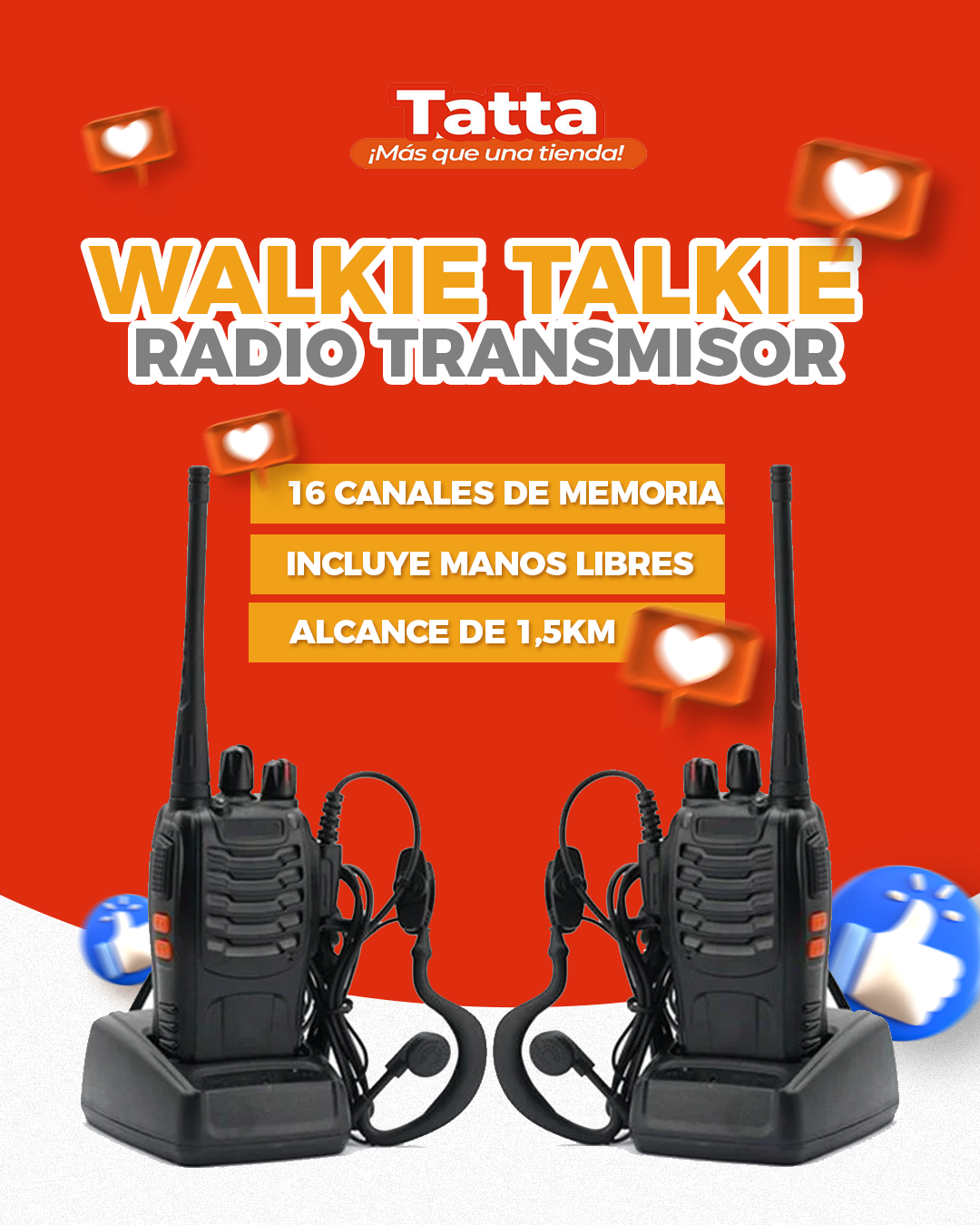 Radio transmisor con manos libre