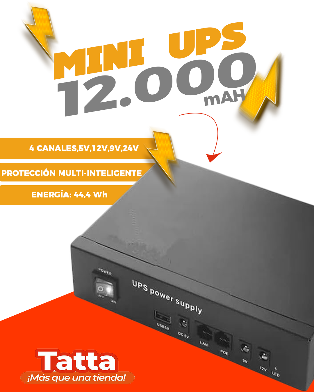 Mini UPS para modem y router 12.000mAh
