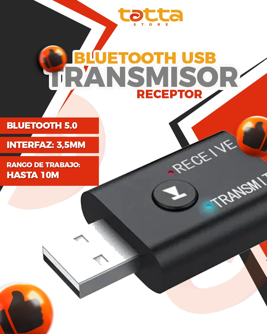 Bluetooth transmisor y receptor USB
