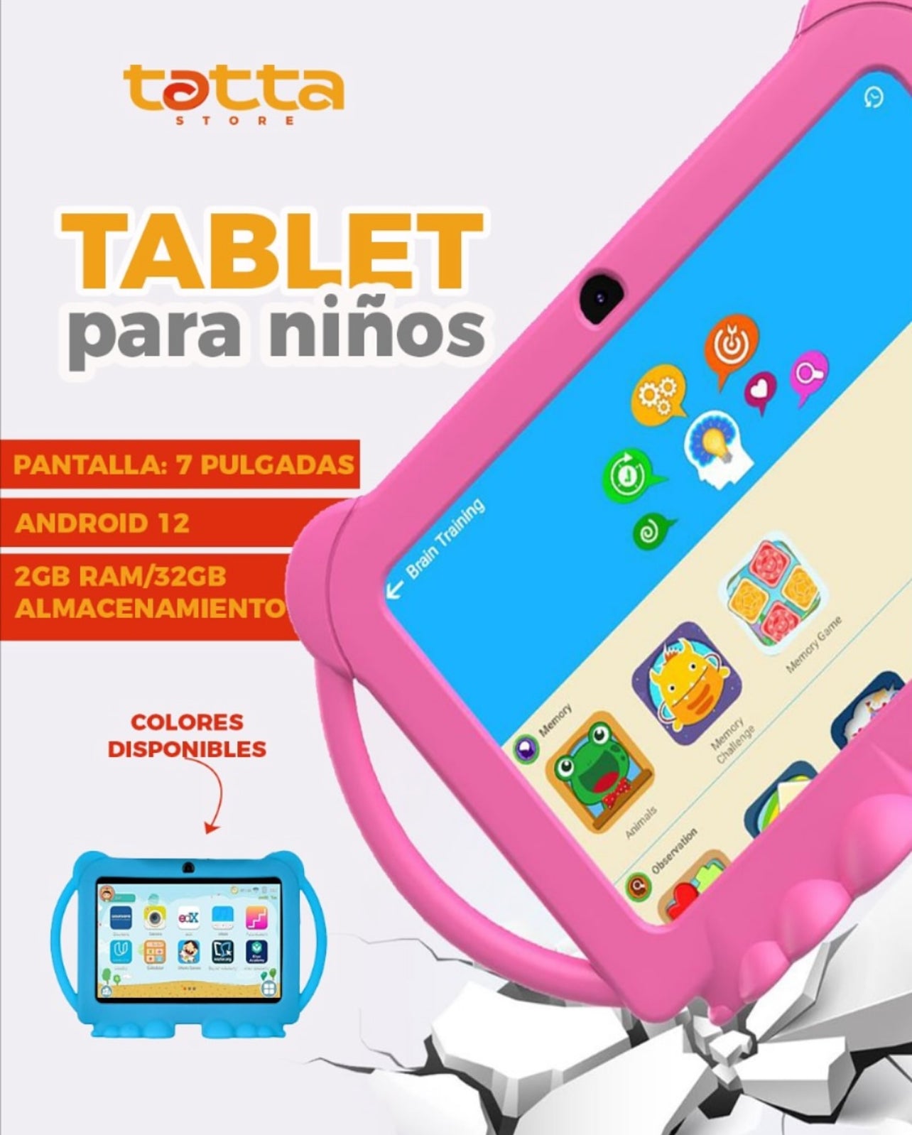 Tablet 7" android 12 32GB memoria