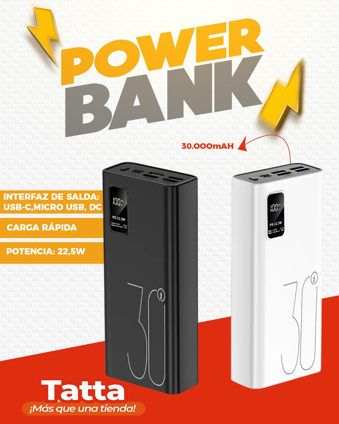 Power bank A-34 30.000 mAh