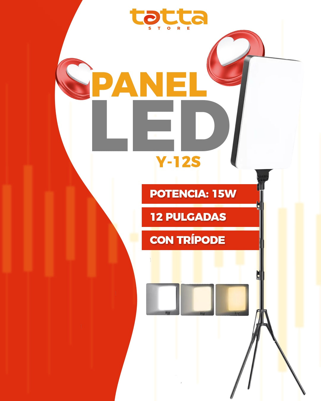 Panel LED 12" Y-12S con tripode